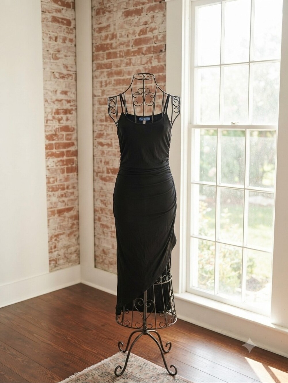 Urban Outfitters Black Maxi Slip Dress with Spaghetti Straps